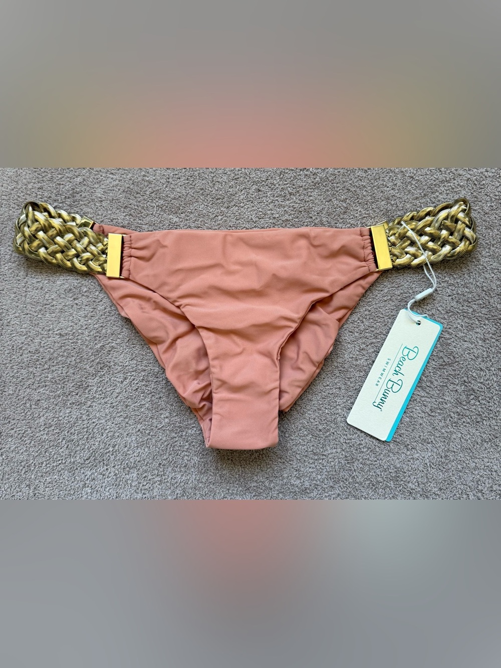 NEW - Beach Bunny - Alexa Skimpy Swim Bottoms - Whiskey Rose